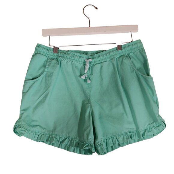 Lands End Shorts, Girls, Ruffled Hem, Mint Green, Pull on, Size XL (14-16) - Picture 4 of 10